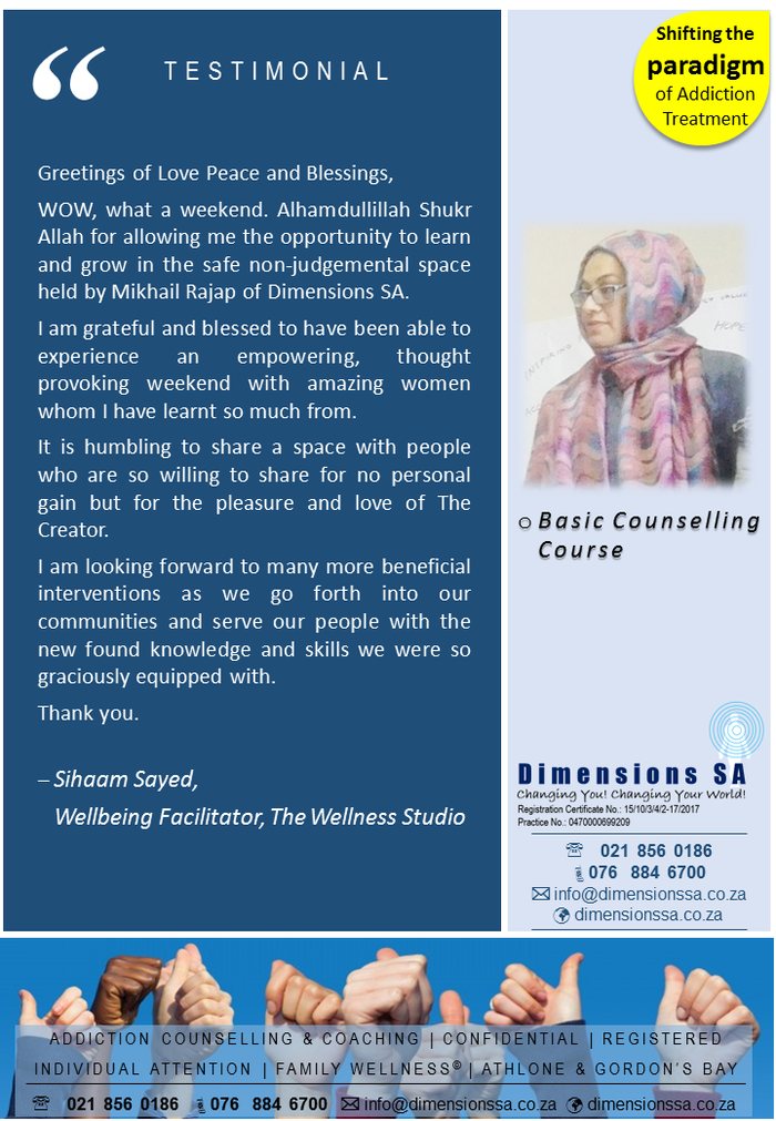 Testimonial from a Basic Counselling Course graduate